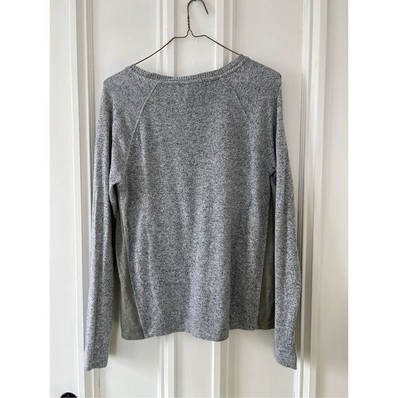 Anthro Saturday Sunday light purple gray and khaki green color block sweater S - Picture 4 of 5